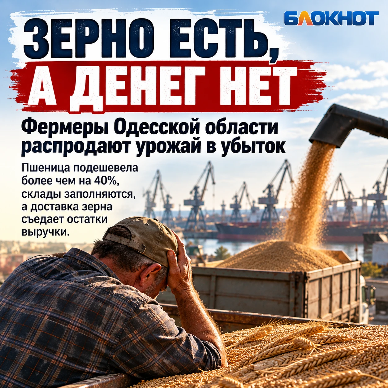 🌾 Зерно есть, а денег нет: фермеры Одесской области продают урожай в убыток