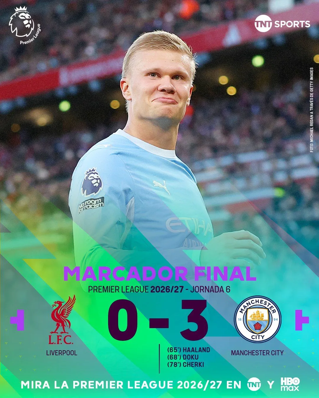 ⚽️ "Манчестер Сити" выиграл шестой матч в АПЛ подряд, разгромив "Ливерпуль".
