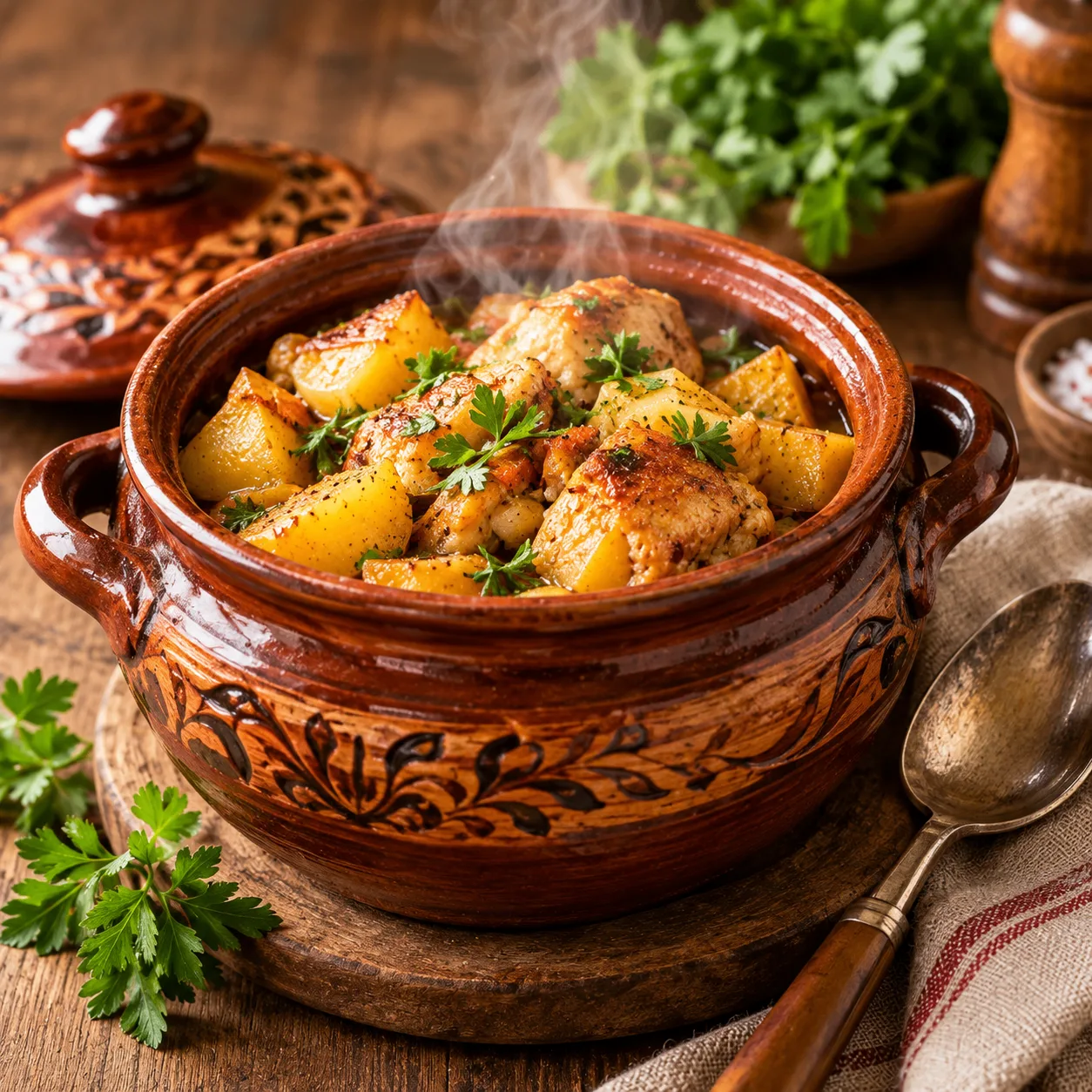 Курица с картошкой в горшочке — сытный ужин за 30 минут 🍗Горшочки — это маленькая кули...