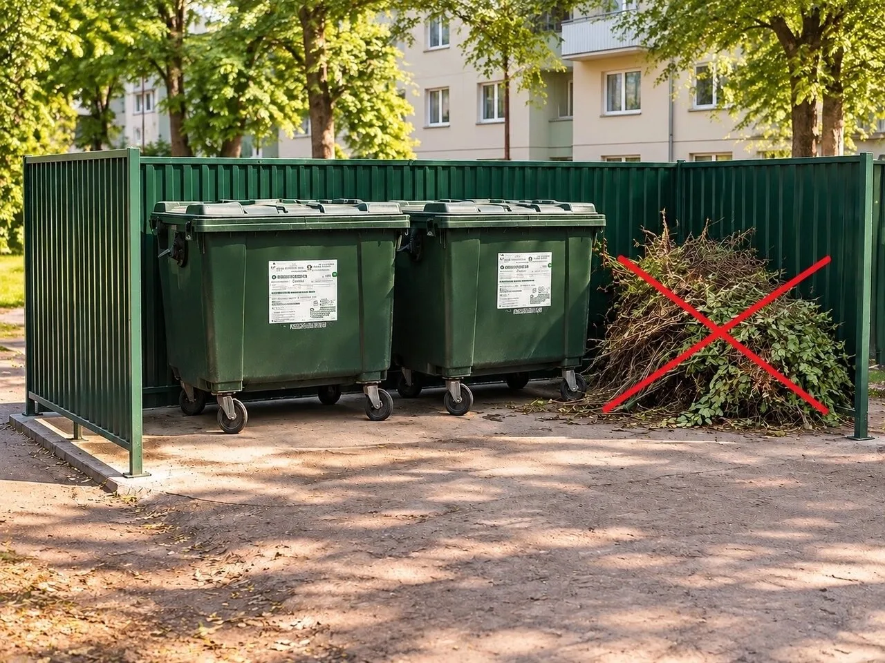 ♻Не складируйте ветки к бакам. Регоператор их не вывозит!