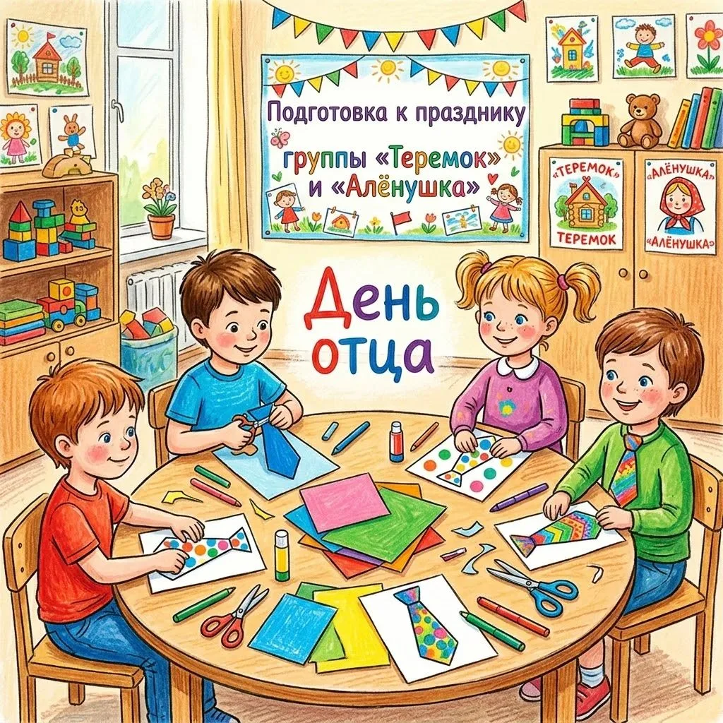 🍁Как в старших группах «Алёнушка» и «Теремок» готовились ко Дню отца.