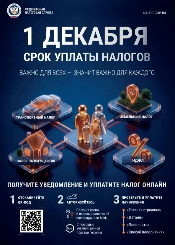 1 декабря — срок уплаты налогов.