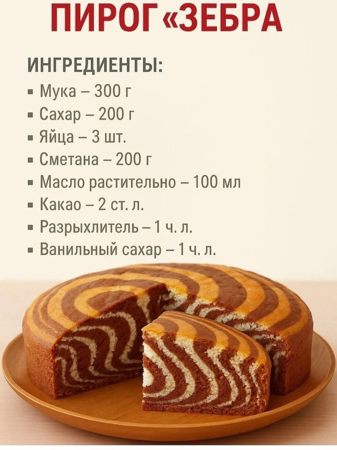 Пирог Зебра