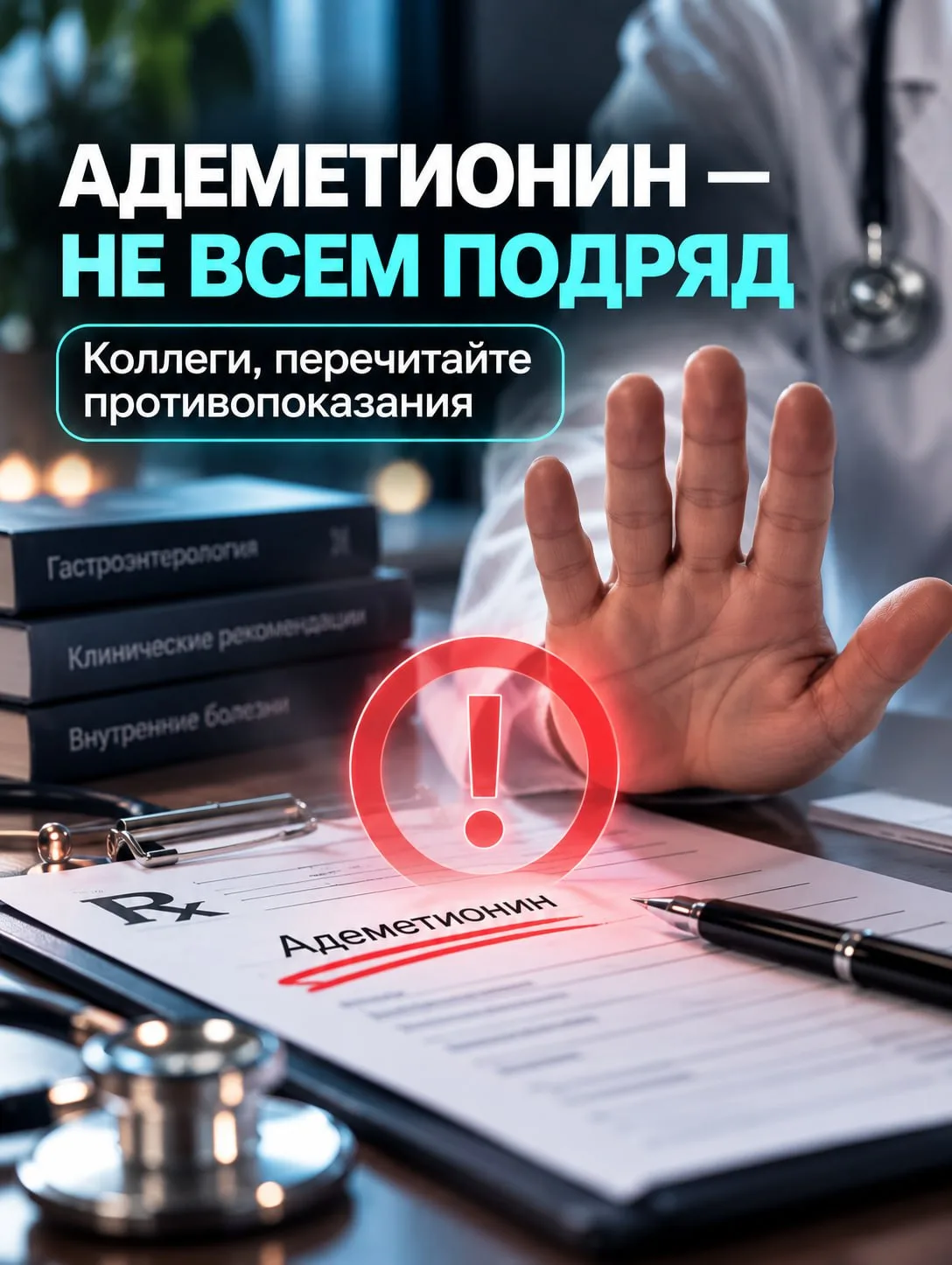 Коллеги, перечитываем инструкции к препаратам! Всем подряд адеметионин не назначаем.