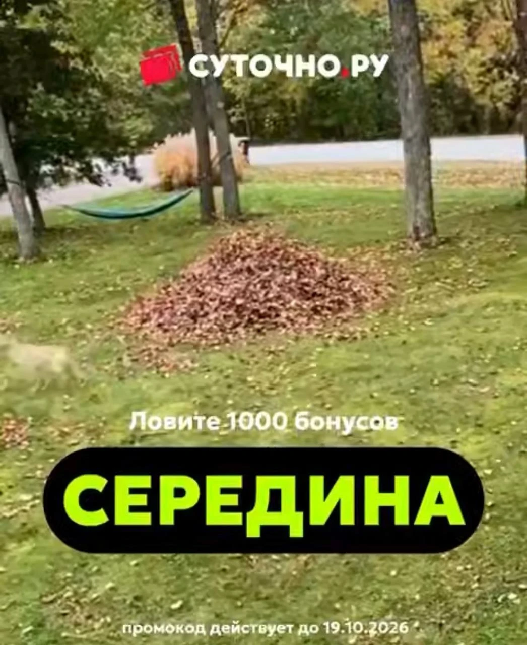 🏠 Суточно.ру - 1000 бонусов всем до 19.10 по промокоду: СЕРЕДИНА