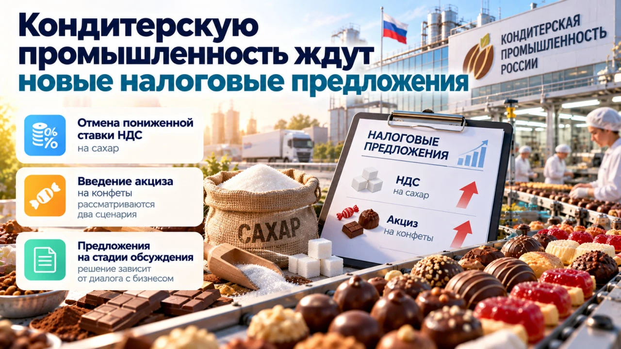 Кондитерскую промышленность ждут новые налоговые изменения. Cреди предложений, подготов...