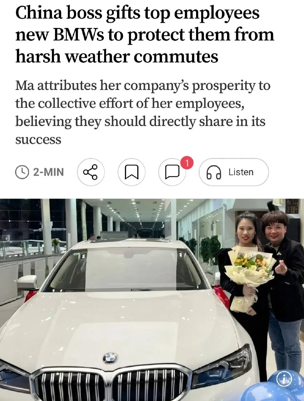 🤓 Владелица ресторанов подарила двум лучшим сотрудницам по новому BMW за 45 тысяч долл...