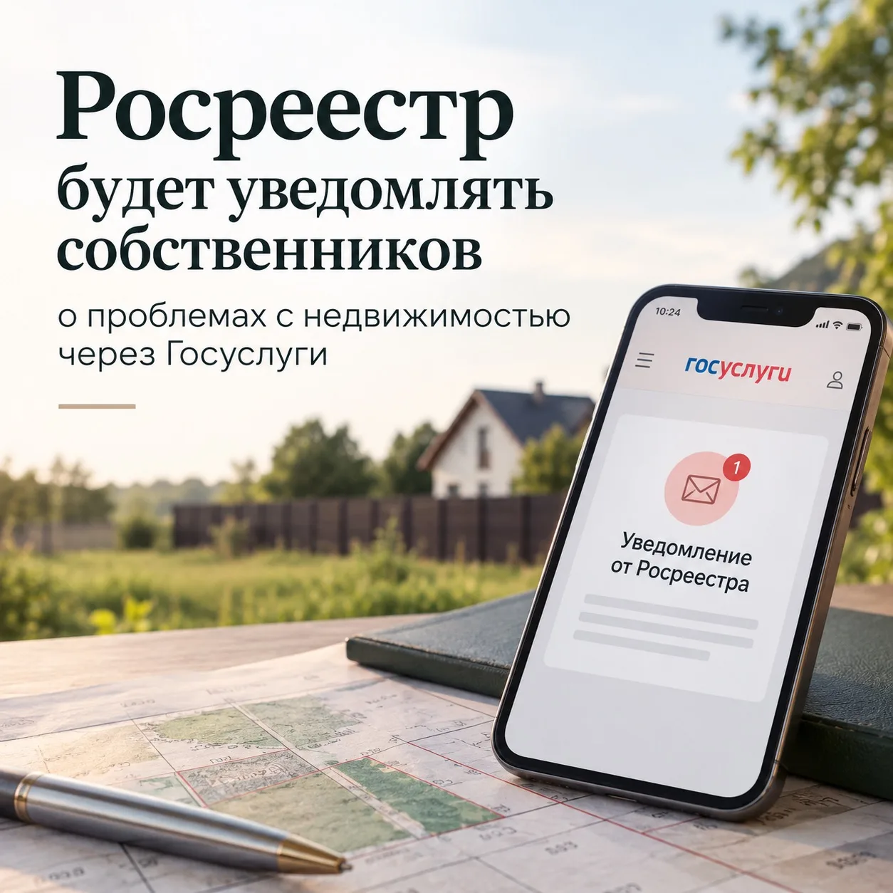РОСРЕЕСТР БУДЕТ УВЕДОМЛЯТЬ СОБСТВЕННИКОВ О ПРОБЛЕМАХ С НЕДВИЖИМОСТЬЮ ЧЕРЕЗ ГОСУСЛУГИ