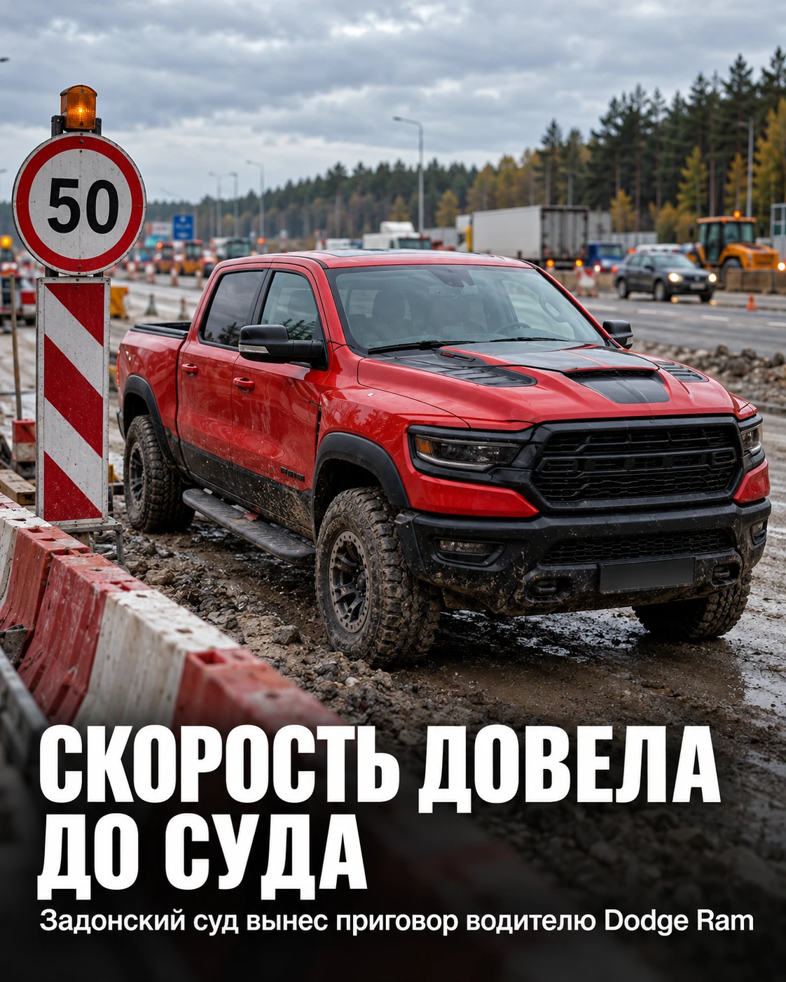 🚘 За гибель двух дорожников на М-4 водитель Dodge Ram получил 2,5 года колонии-поселения