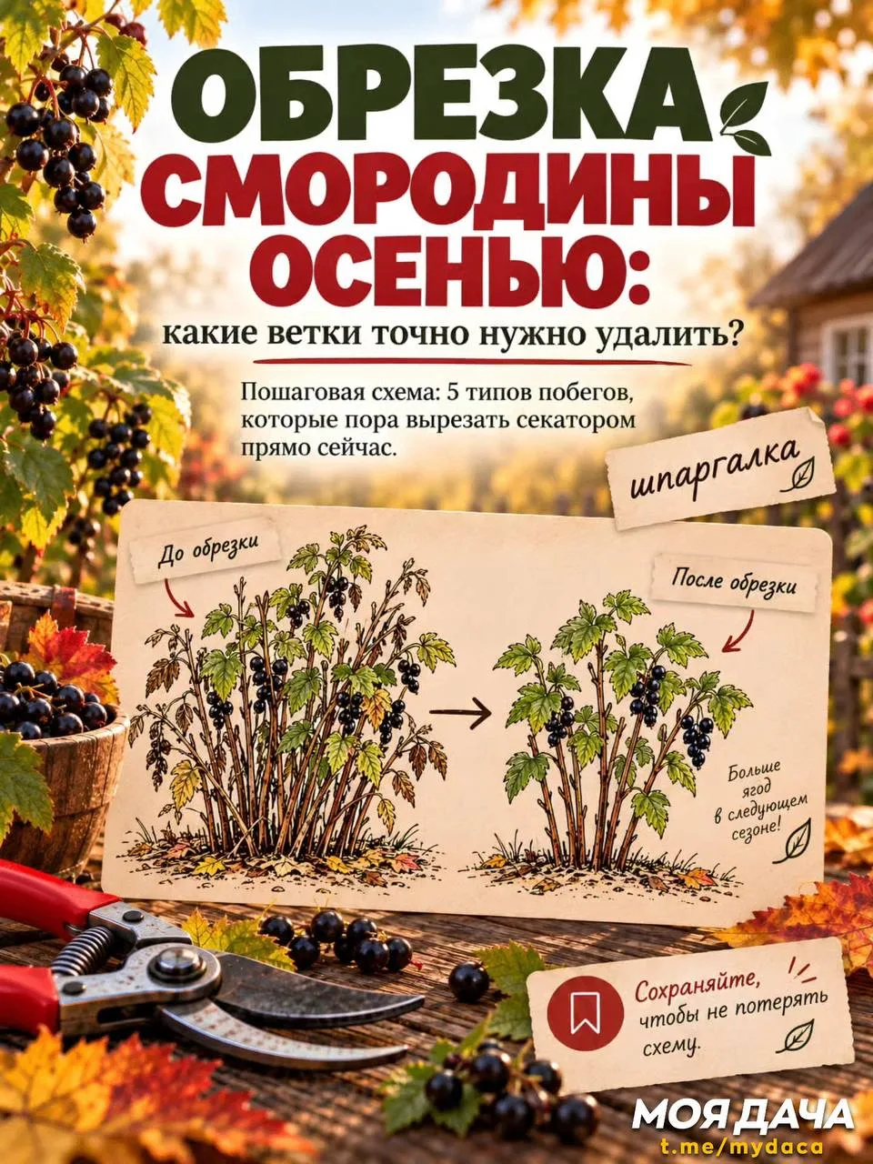 Обрезка смородины осенью ✂️
