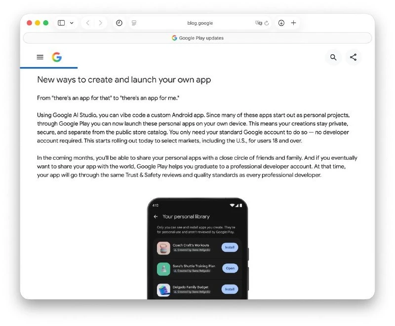 На Android теперь можно вайбкодить себе любые приложения: Google разрешили собирать соб...