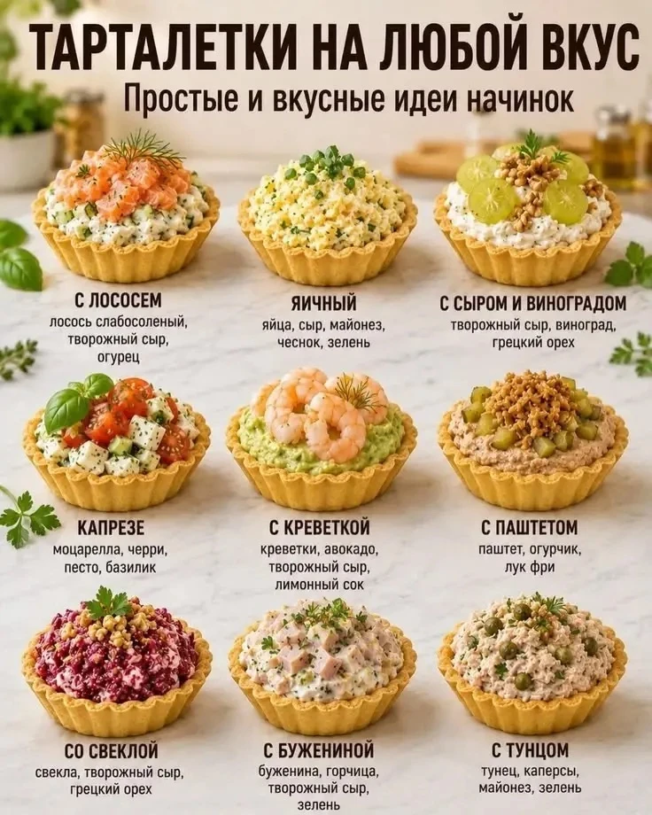 Тарталетки для праздничного стола.