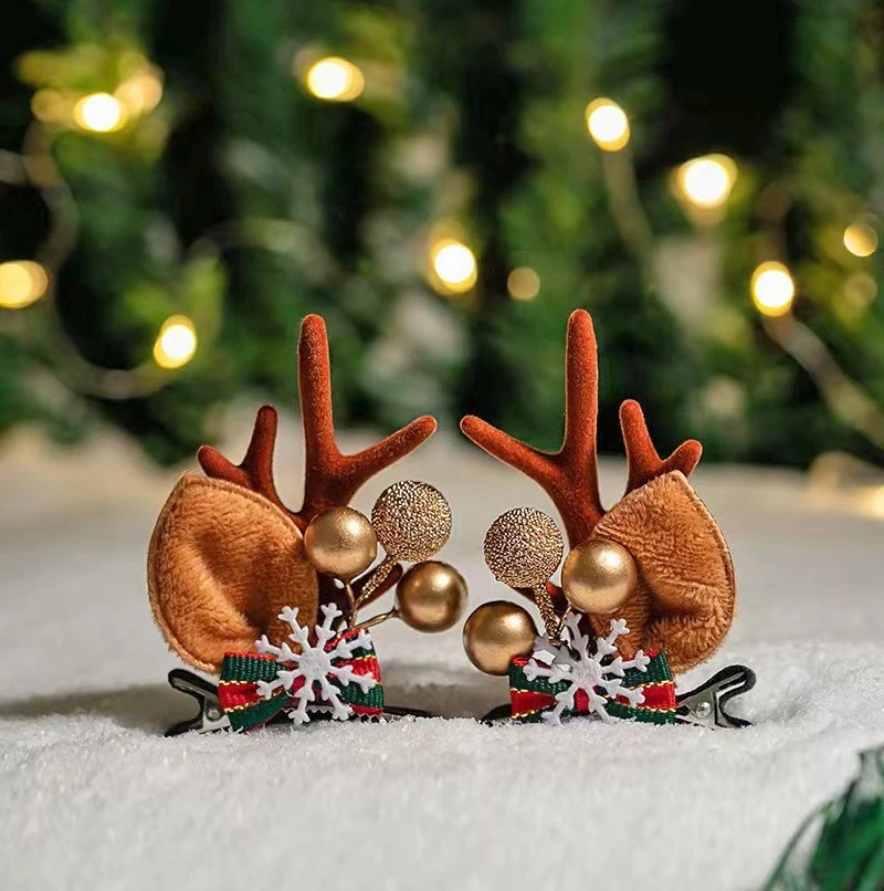 НОВОГОДНИЕ ЗАКОЛКИ "УШКИ ОЛЕНЯ С РОЖКАМИ", НАБОР 2 ШТУКИ.🎄Цена 200 рублей