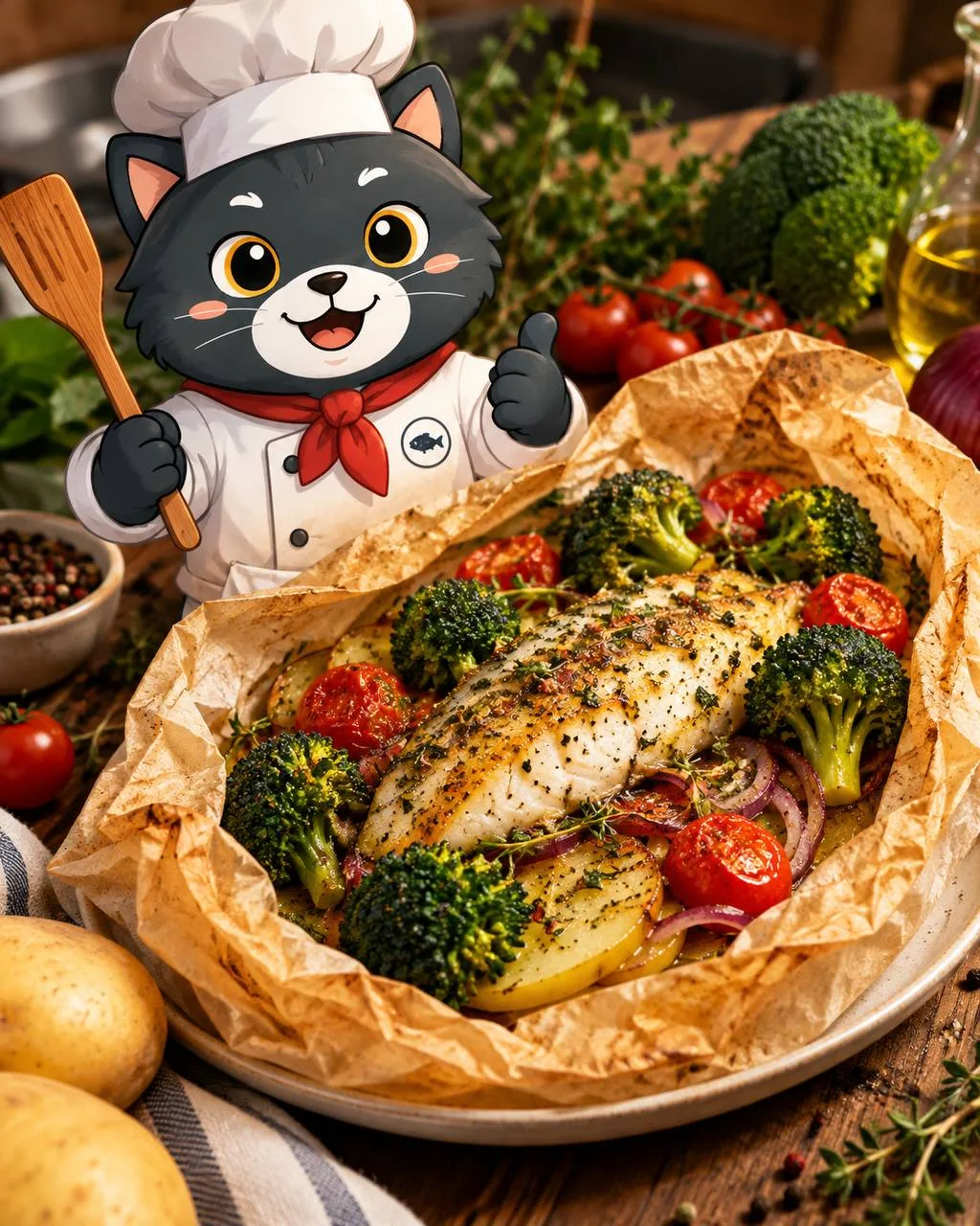 РЕЦЕПТ: ЗАПЕЧЕННЫЙ ПАНГАСИУС С ОВОЩАМИ 🐠