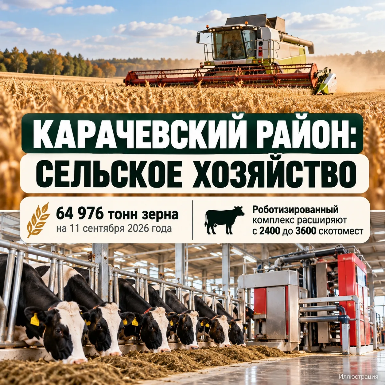 ПОЧТИ 65 ТЫСЯЧ ТОНН ЗЕРНА И ФЕРМА С РОБОТАМИ: КАК МЕНЯЕТСЯ СЕЛЬСКОЕ ХОЗЯЙСТВО КАРАЧЕВСК...