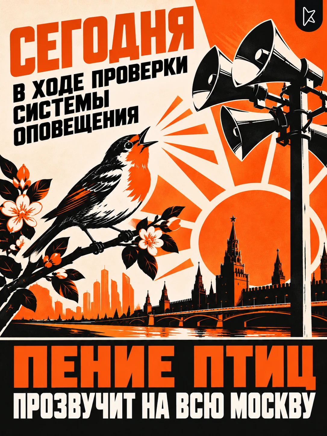 Не пугайтесь пения птиц — сегодня именно так в Москве прозвучит система оповещения