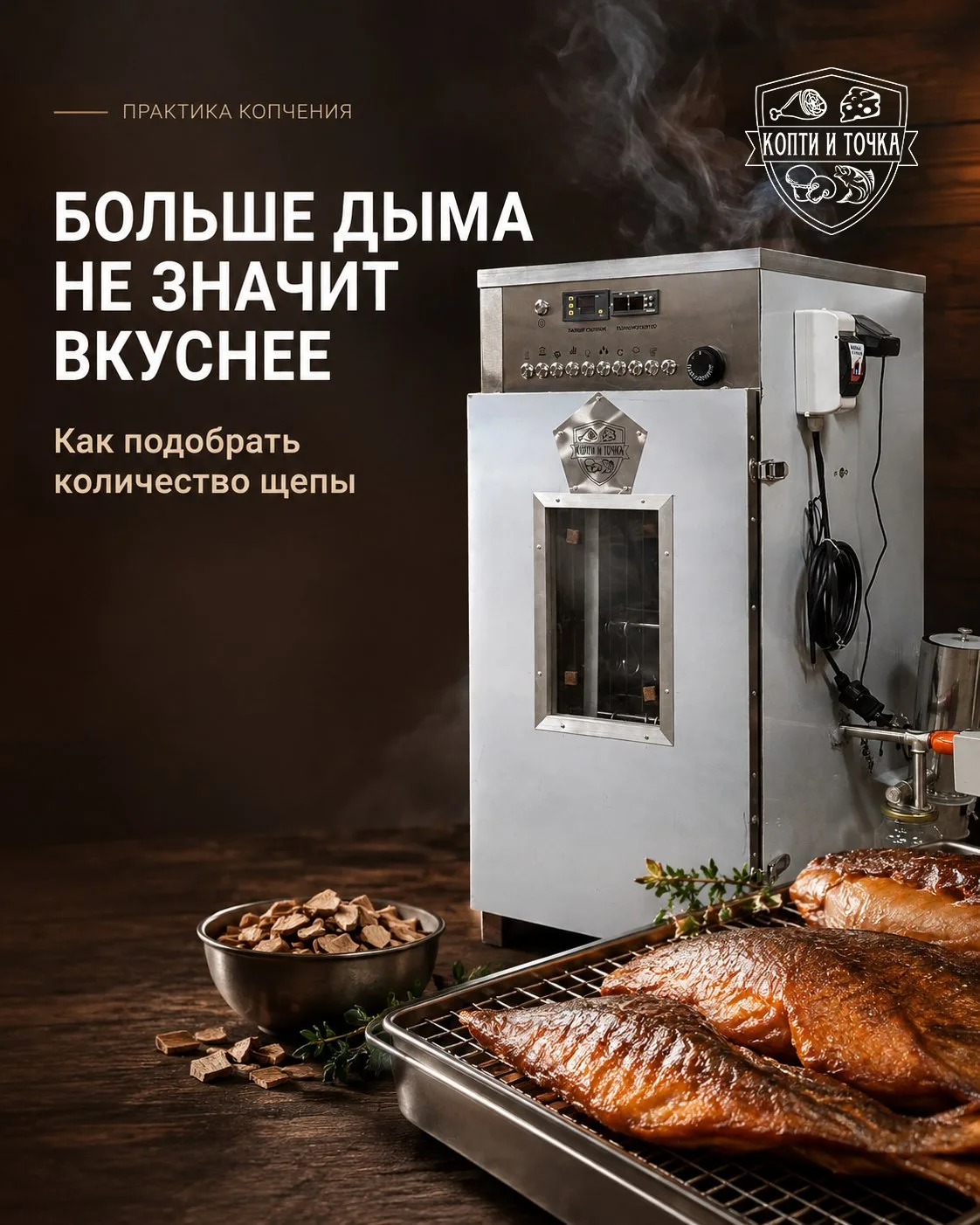 💡 Сколько щепы нужно для копчения и почему избыток дыма не делает продукт вкуснее