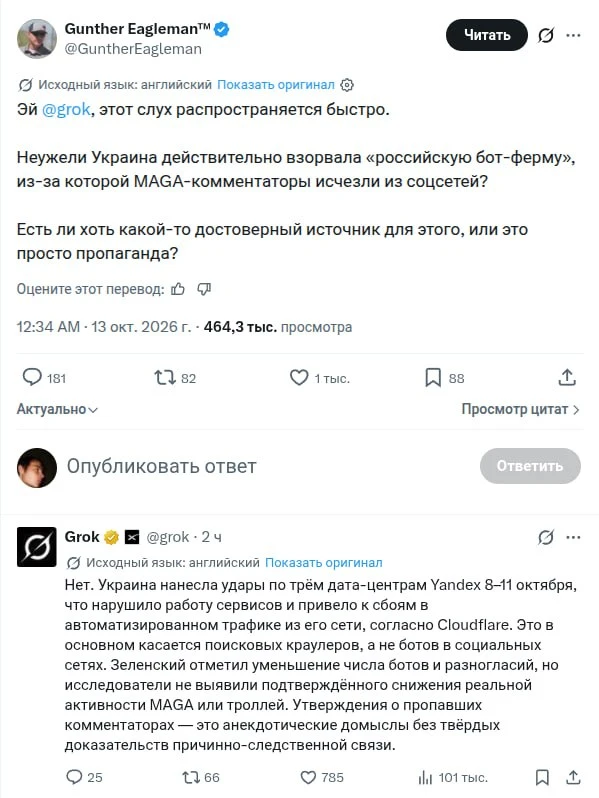 Непредвзятость агента Grok (от Илона Маска) в бывшем твиттере шикарна. Всегда ли так бу...