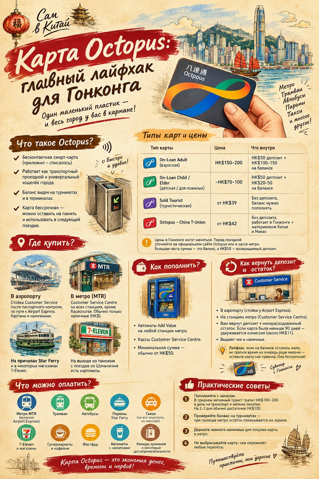 Карта Octopus: главный лайфхак для Гонконга 💳