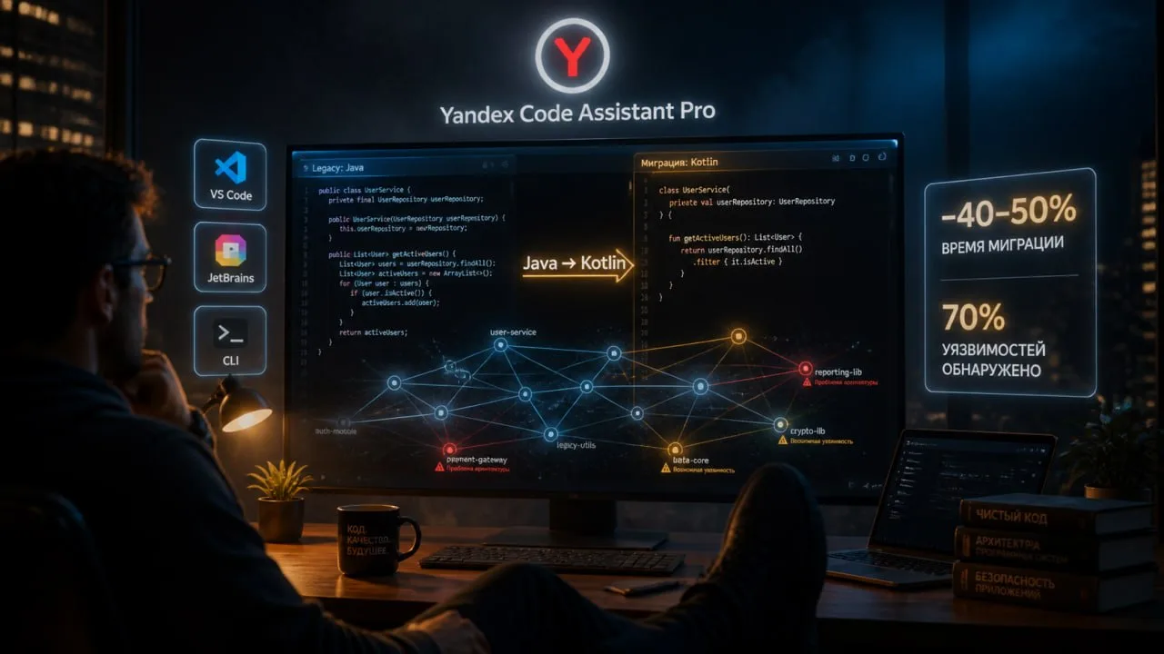 ✅ «Яндекс» запустил Yandex Code Assistant Pro: ИИ для рефакторинга и миграции кода