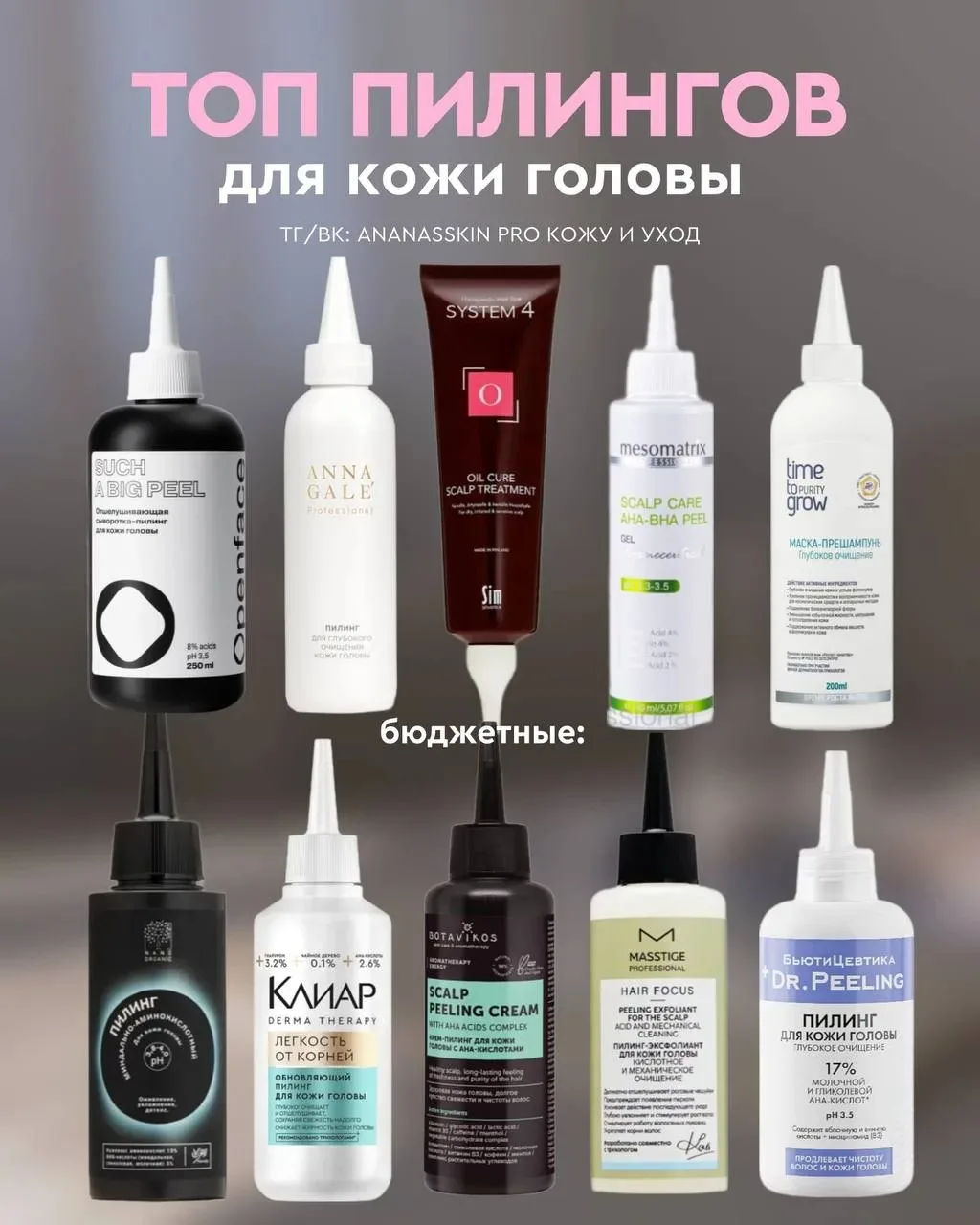 ТОП-10 пилингов для кожи головы 🫱‍🫲
