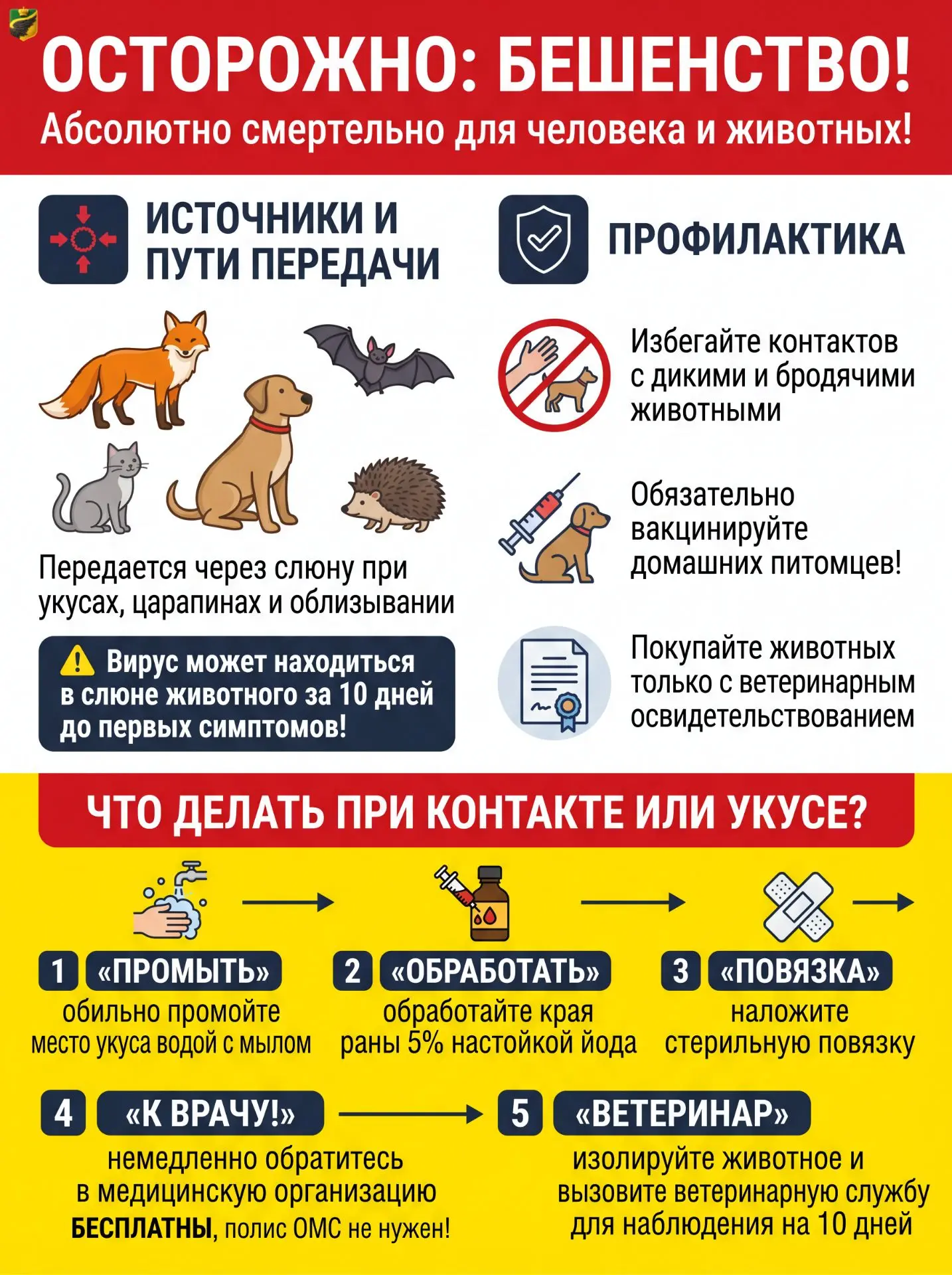 ❗ Осторожно, бешенство!