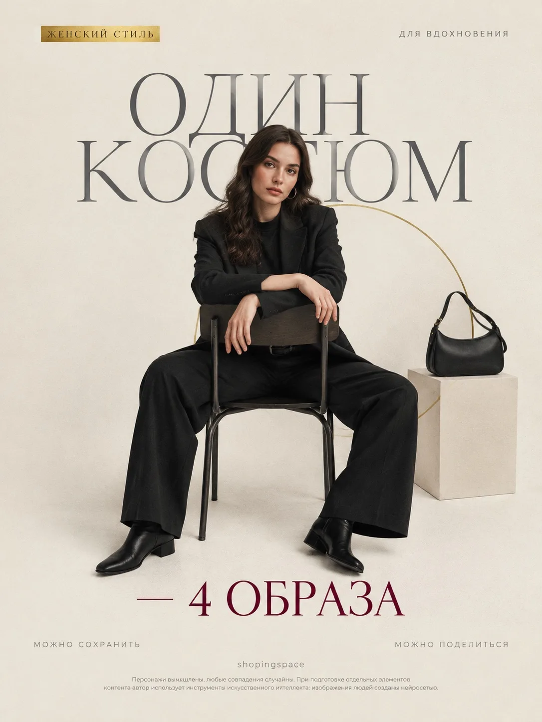 Классический чёрный костюм остаётся одним из самых универсальных комплектов в осеннем г...