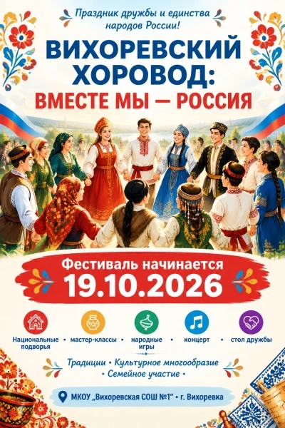 🎉 С 19 октября стартует муниципальный фестиваль «Вихоревский хоровод: вместе мы — Росс...