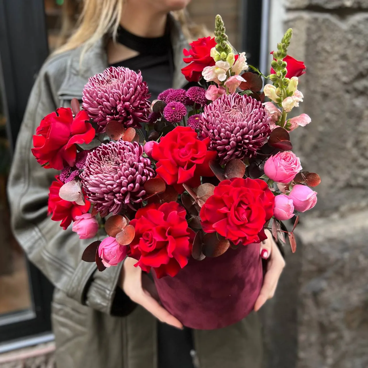 Осенняя композиция в бархатной коробке 💕