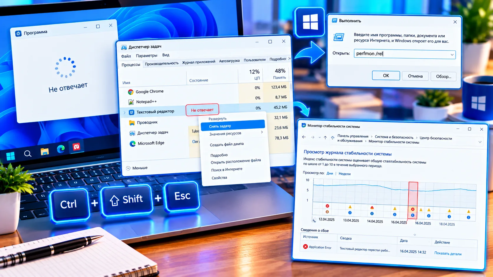 🧩 ПРОГРАММА ЗАВИСЛА? WINDOWS МОЖЕТ ПОКАЗАТЬ, ЧТО ИМЕННО ПРОИЗОШЛО