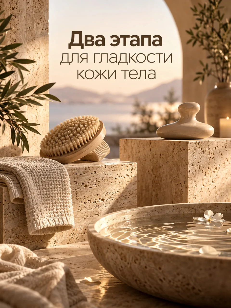 Два этапа для гладкости кожи тела