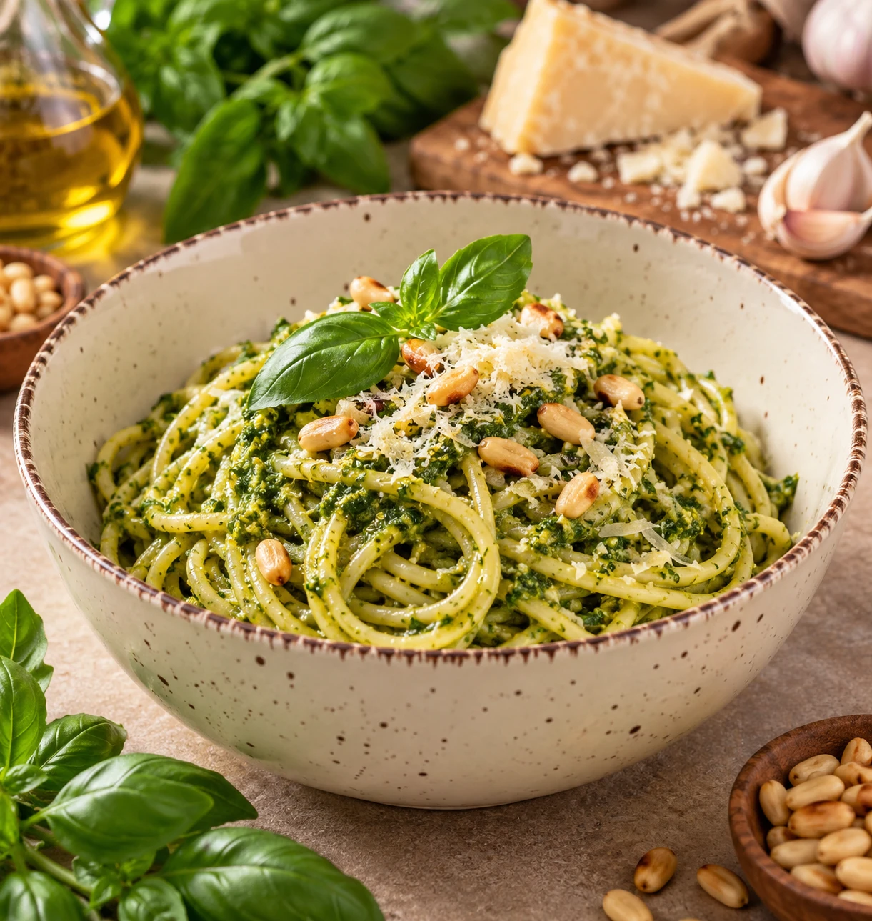 🍝 СПАГЕТТИ С СОУСОМ ПЕСТО — ИТАЛЬЯНСКИЙ УЖИН, КОТОРЫЙ ПОКОРЯЕТ С ПЕРВОЙ ВИЛКИ!