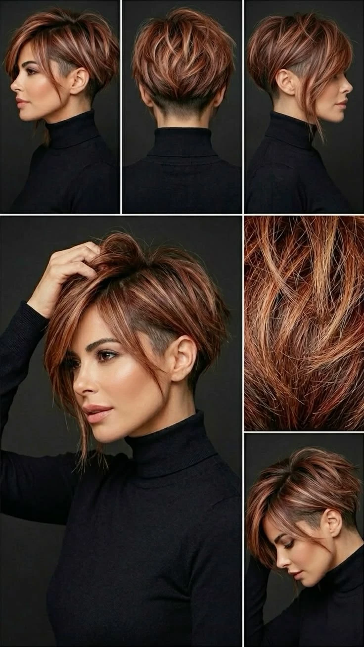 Стильная  стрижка пикси и  окрашивание✂️