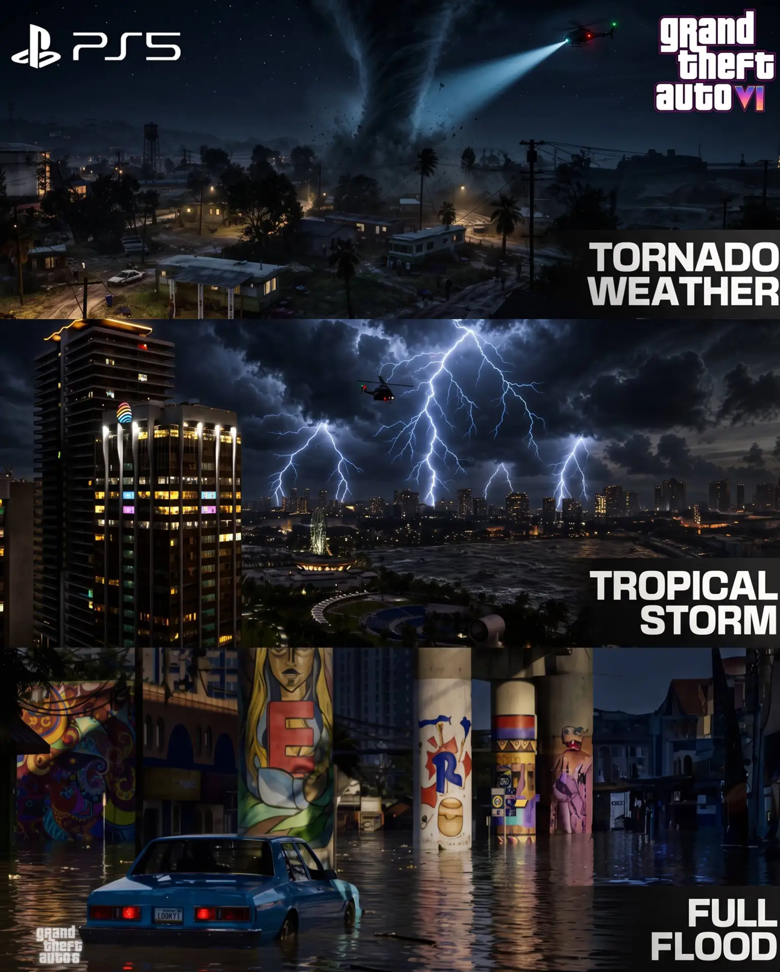 🌪️ Погода в GTA VI может стать настоящей угрозой.
