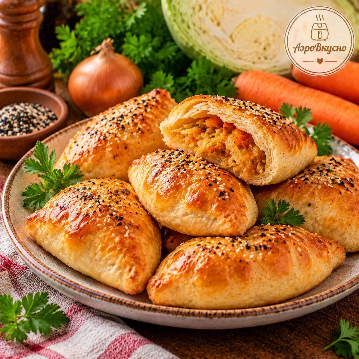 🥧 Мини-пироги с капустой в аэрогриле