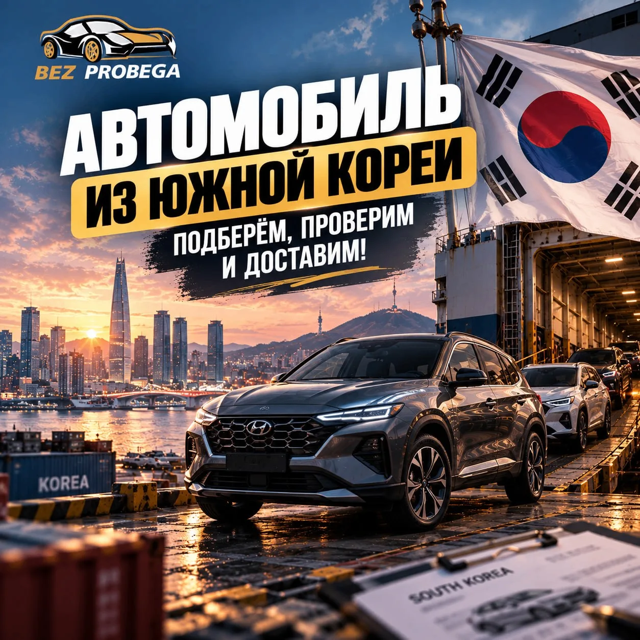 🇰🇷 Автомобиль из Южной Кореи — подберём, проверим и доставим!