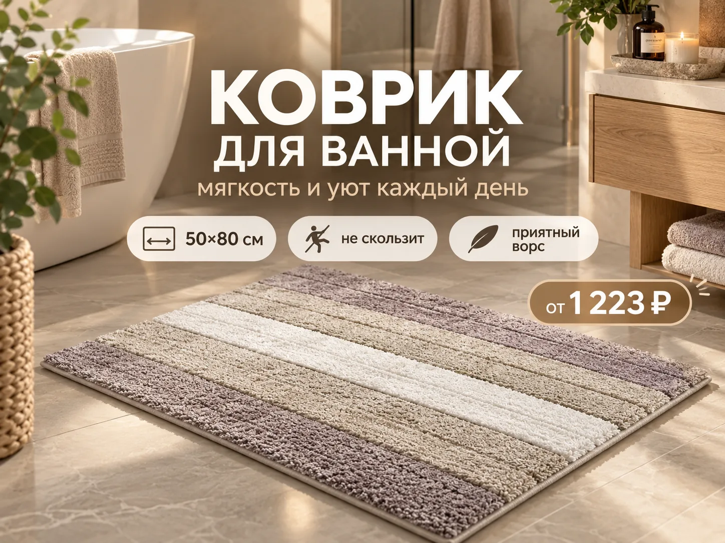 🛁 Мягкость и уют для ванной комнаты 🤍