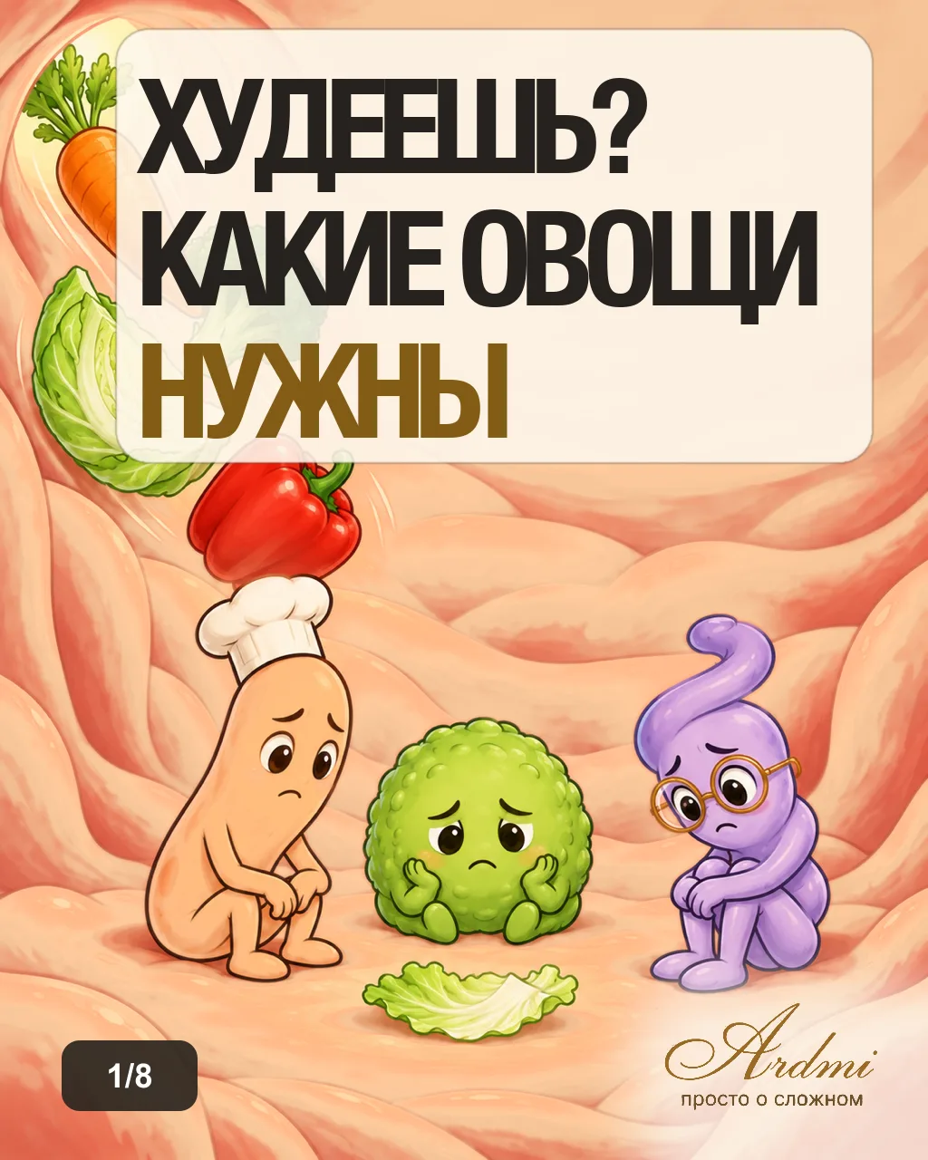 Худеешь, ешь белок и салат, а живот как камень? Заглянули внутрь — бактериям нечего ест...