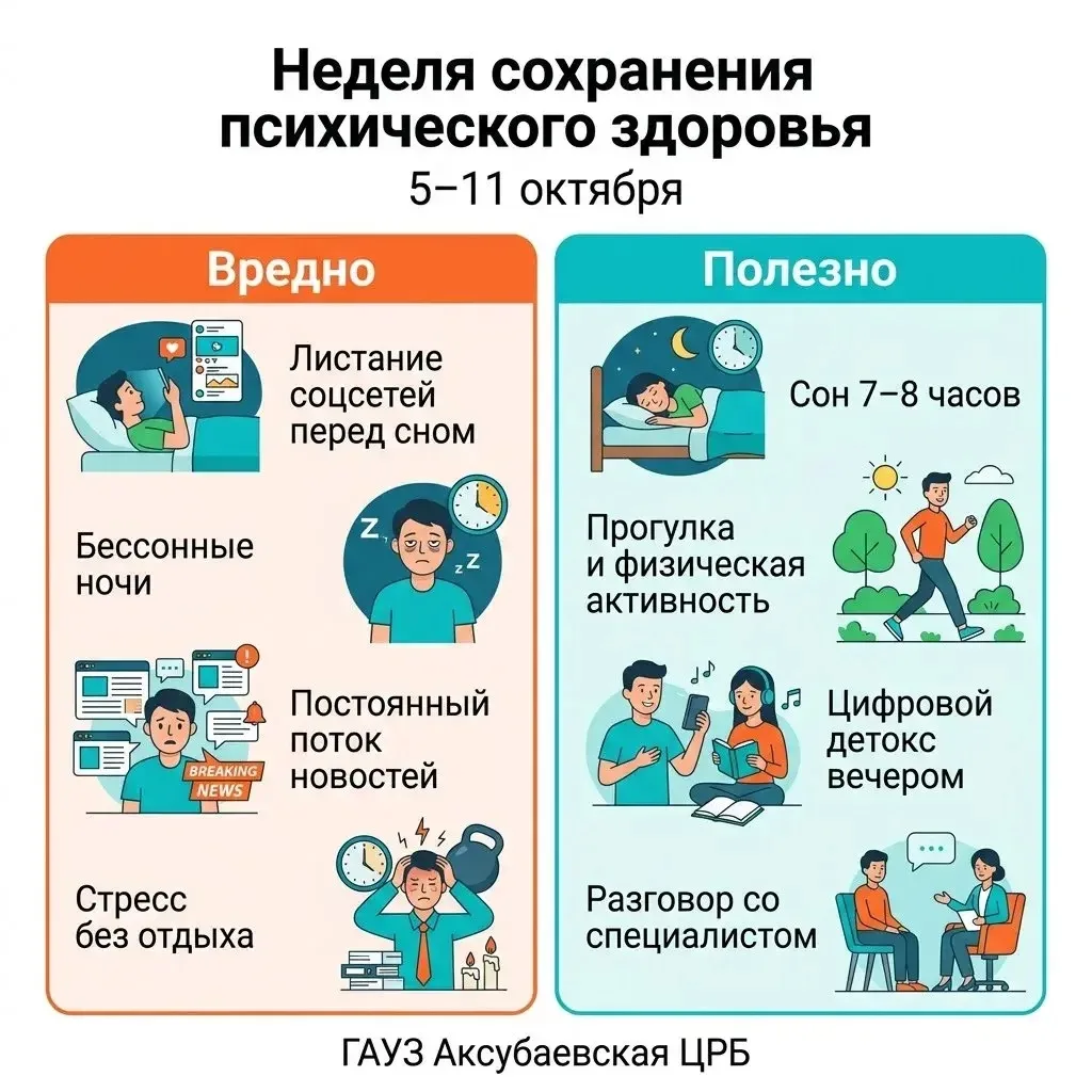 💚 Неделя сохранения психического здоровья: что вредит, а что помогает