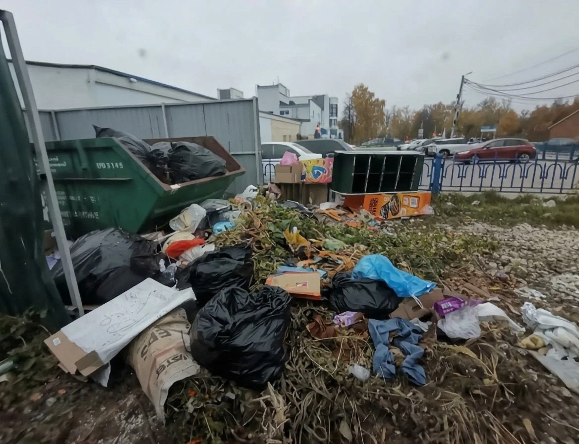 Поставили мусорный бак для крупного мусора у Дикси на Малинском шоссе, очень удобно, но...