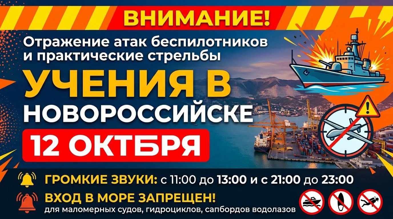 В Новороссийске 12 октября пройдут учения по отражению атак беспилотников