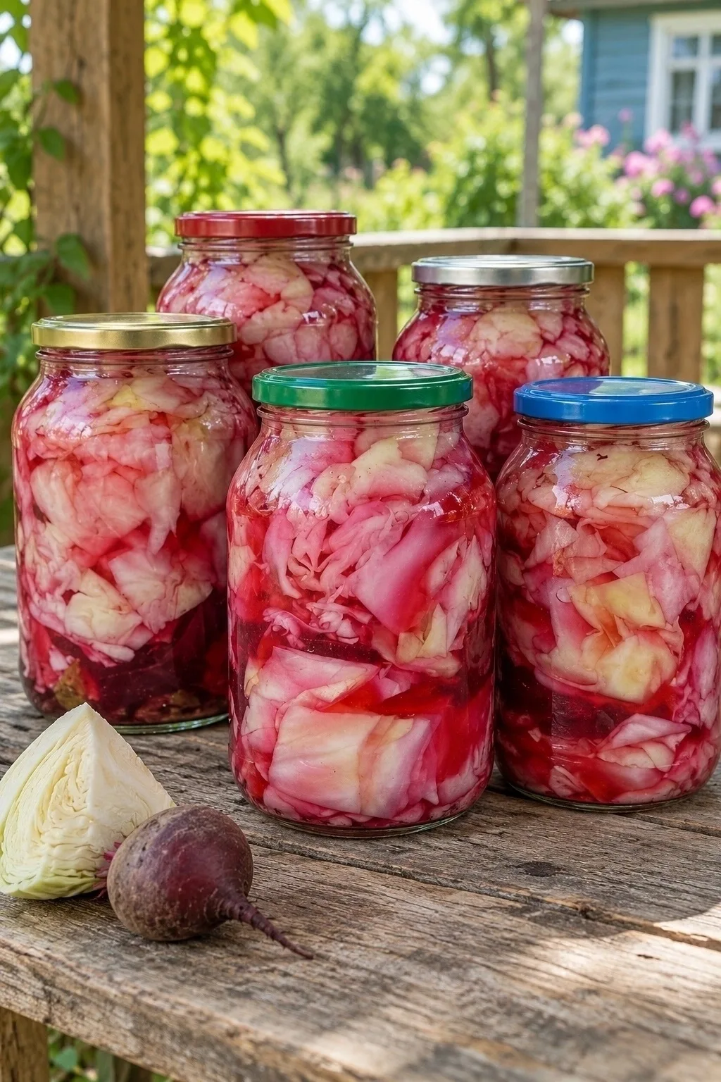 Маринованная капуста со свёклой — вкусная хрустящая закуска с ароматом пряностей. Готов...