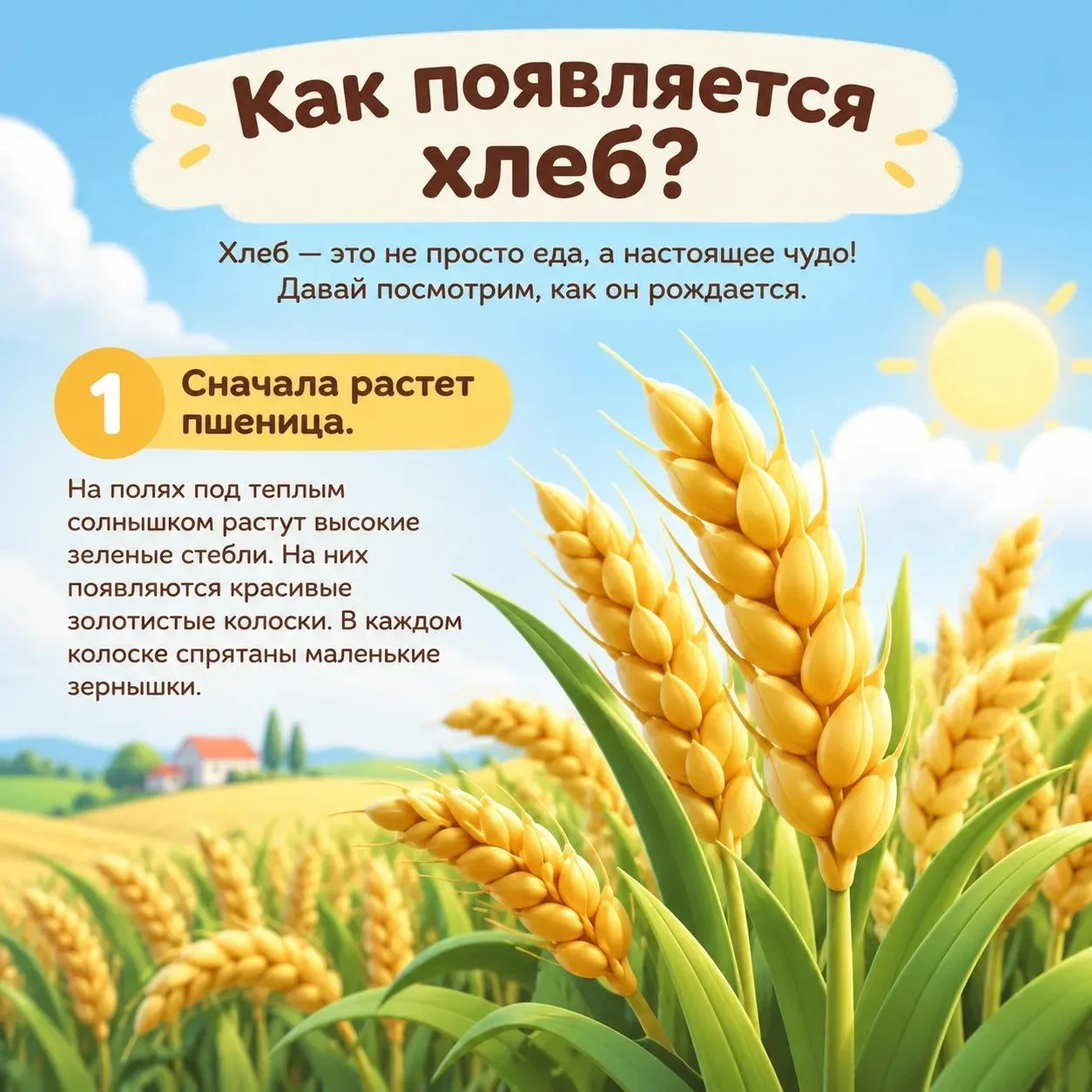 🌾🍞✨ Путь хлеба от зёрнышка до кусочка на столе ✨🍞🌾