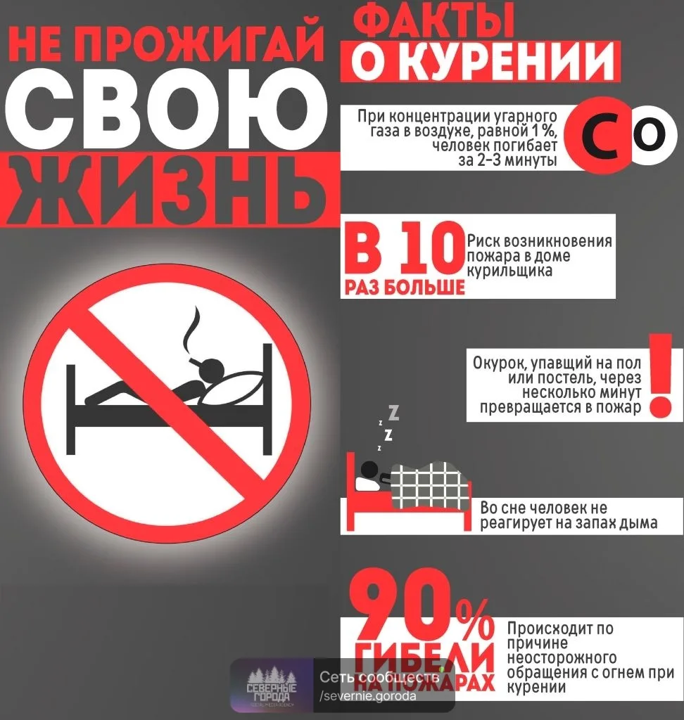 ☝Неосторожность при курении - частая причина пожара!🔥