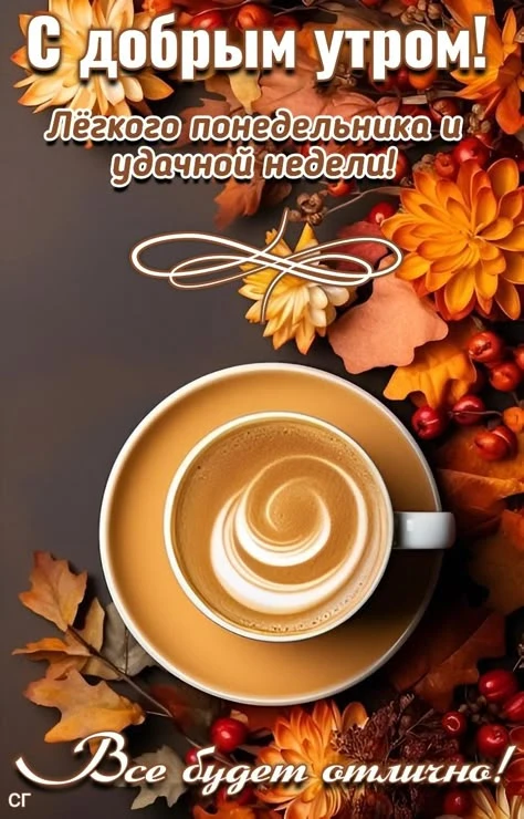 Доброе утро! 🍂☀🍁Лёгкого понедельника всем и удачной недели! 😉Желаю на каждый день не...