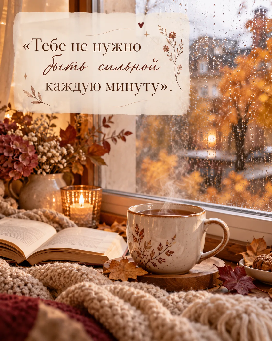 ☕ Иногда лучший подвиг за день — укутаться в плед, отключить телефон и позволить всему ...