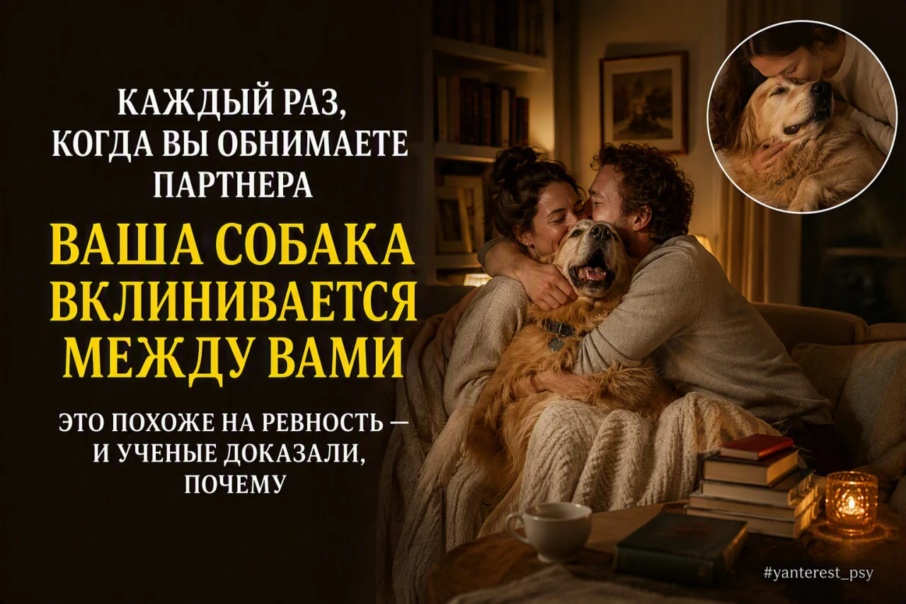 Собачья «ревность» во время объятий хозяев - не выдумка умиленных владельцев, а подтвер...