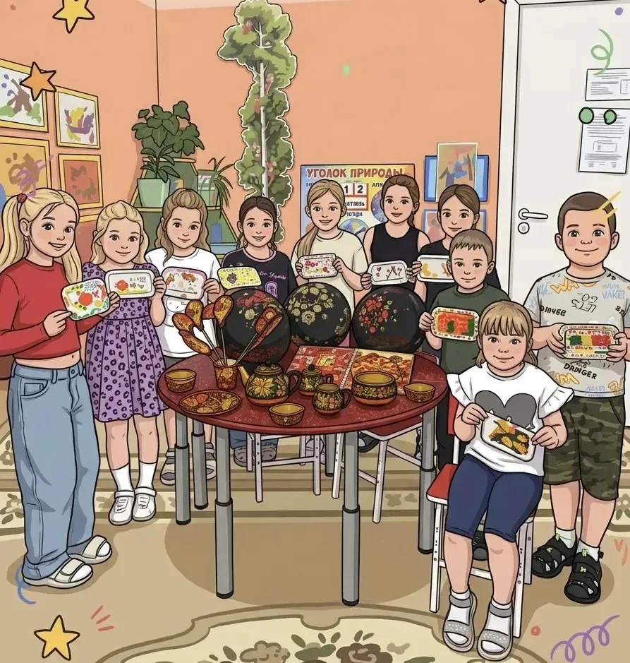 Золотая Хохлома: прикоснулись к народной сказке! 🎨✨