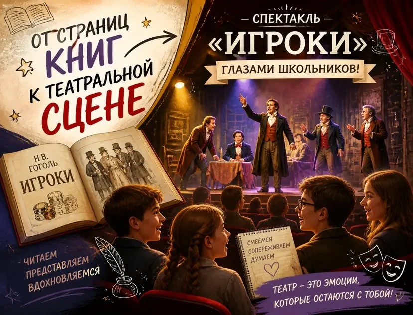 От страниц книг к театральной сцене: спектакль «Игроки» глазами школьников✨