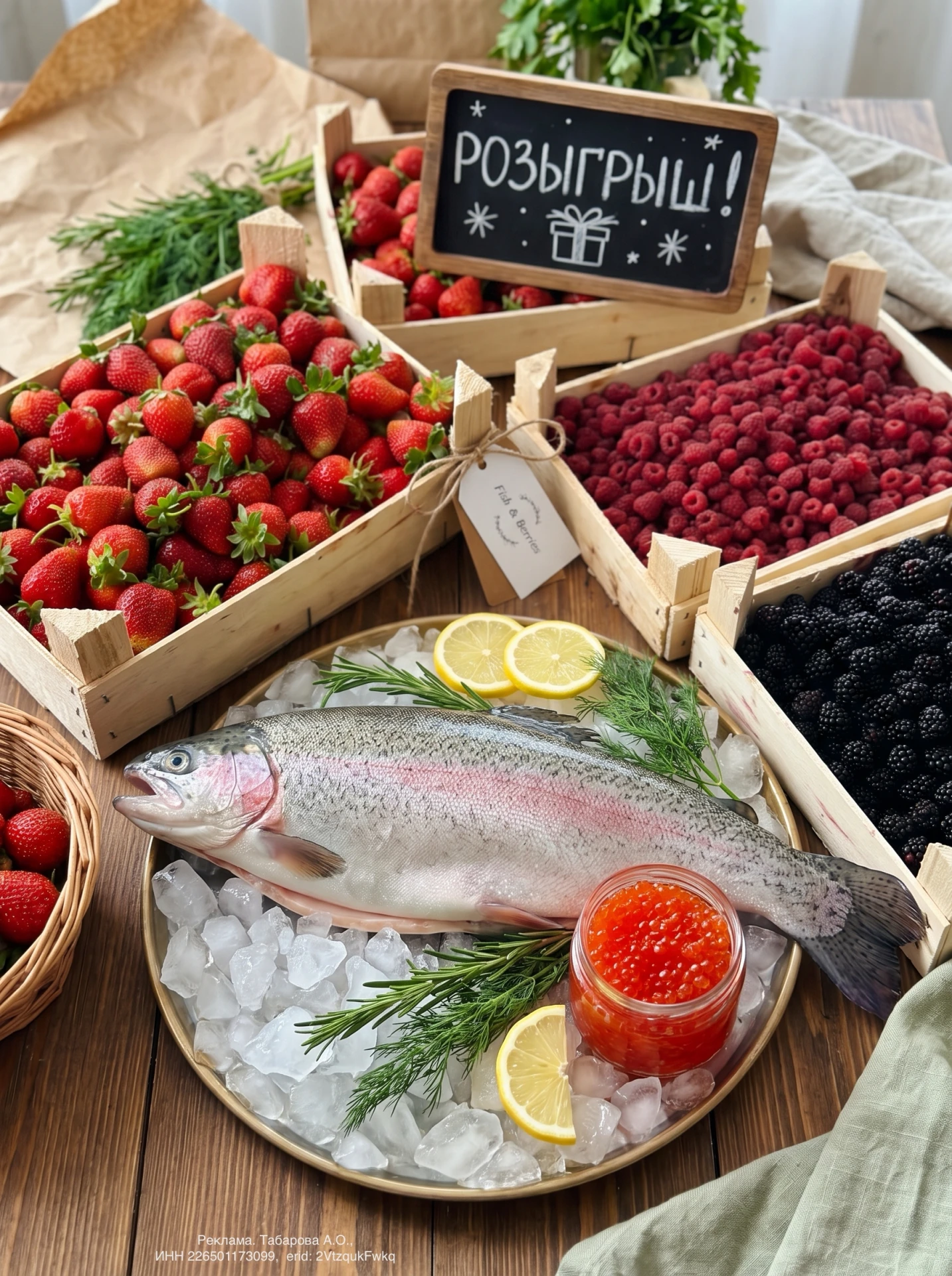 🎁 Разыгрываем 4 ящика ягоды и свежую форель! 🍓🐟